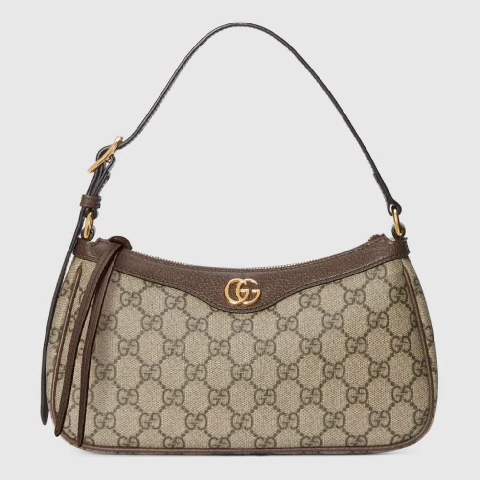 Ophidia Small Shoulder Bag GG Supreme Beige Brown