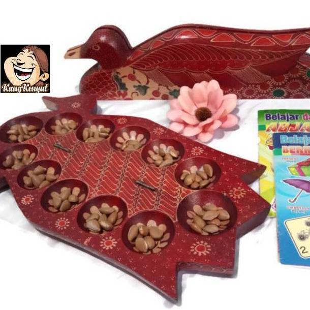 Dakon kayu batik congklak kayu batik bentuk hewan bonus biji dakon TERMURAH Diskon