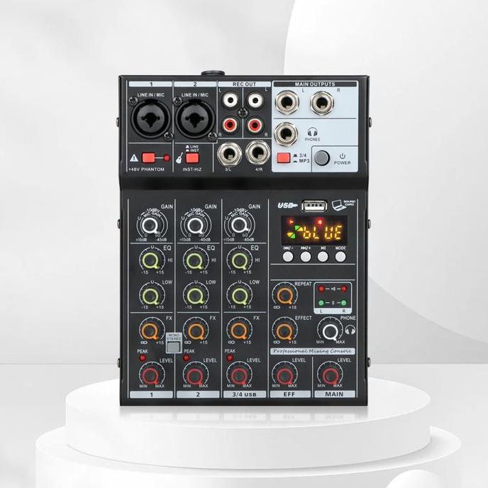 Srimandani_ - Mixer Audio Digital Mini Murah Mixer 4 Channel PC Soundcard Bluetooth Karaoke Player P