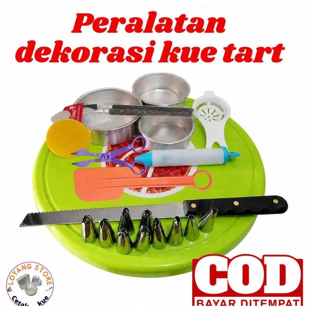 set PERALATAN DEKORASI KUE ULANG TAHUN KUE TART SET 26