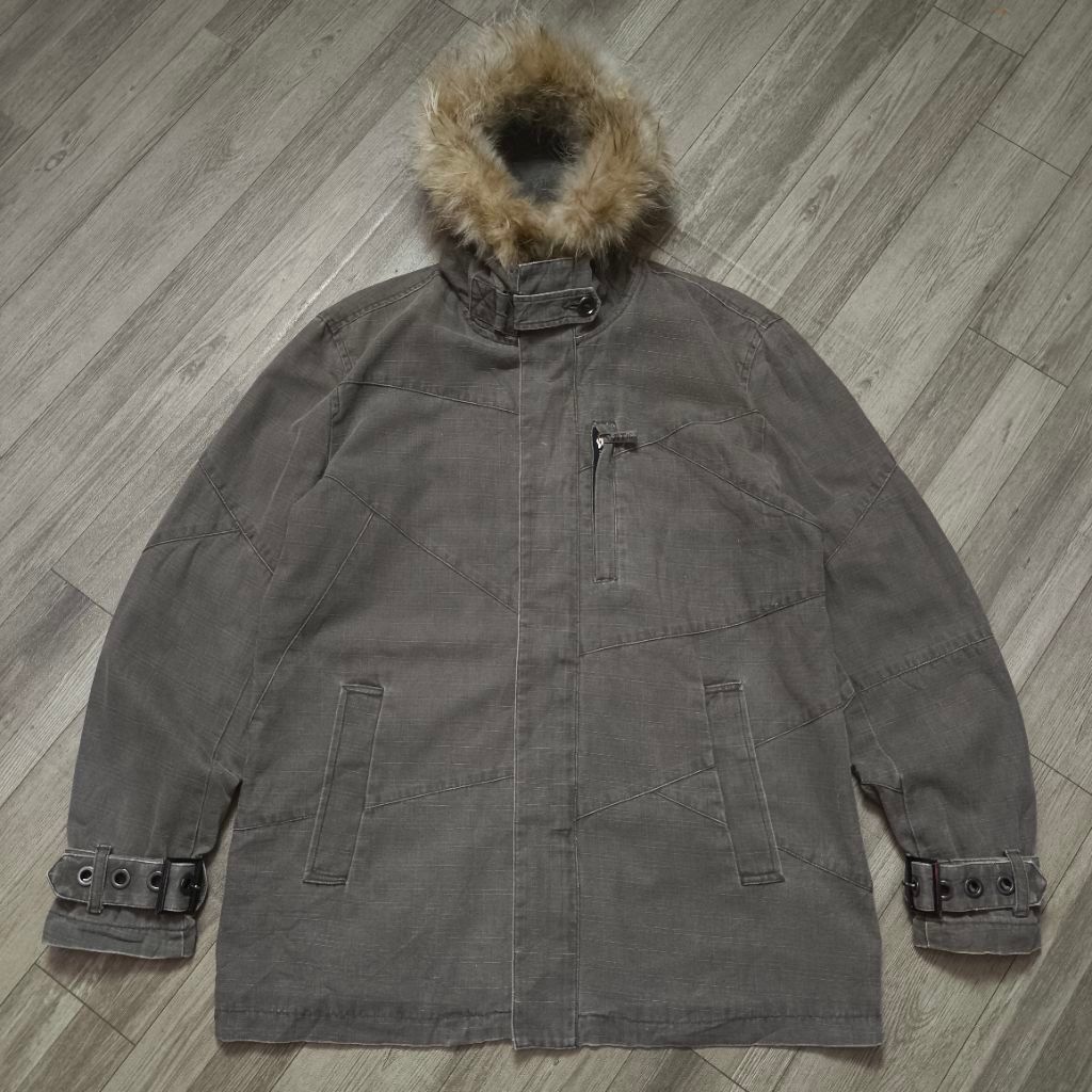 2000s In The Attic Canvas Fur Parka Jacket