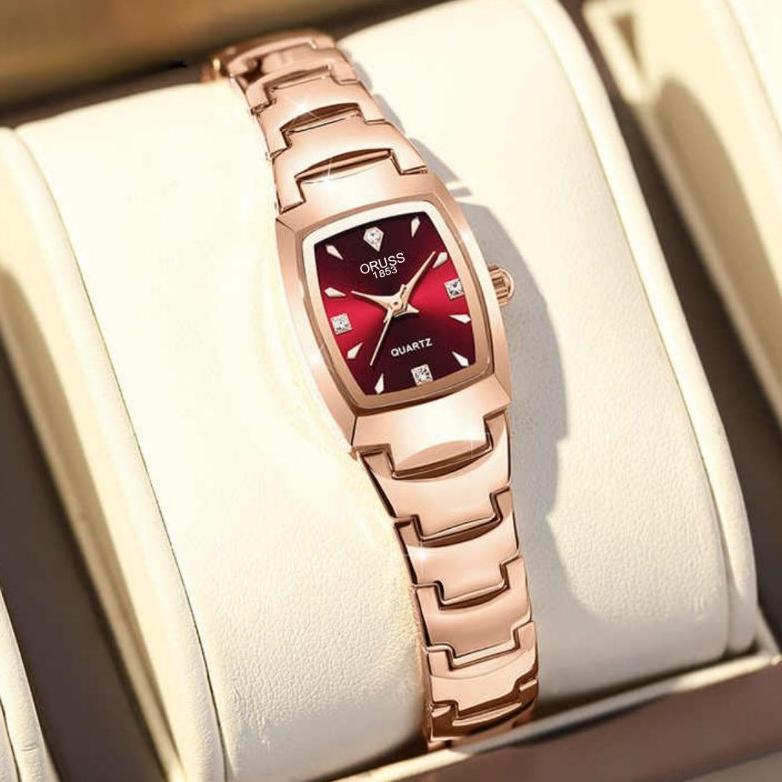 Jam Tangan Wanita Oruss Original Kecil Kotak Garansi Anti Air
