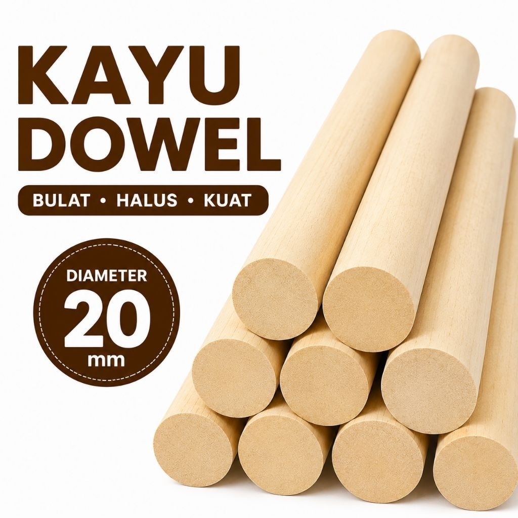 Kayu Dowel Macrame 20mm | Batang Kayu Bulat untuk Macrame | DIY Wall Hanging