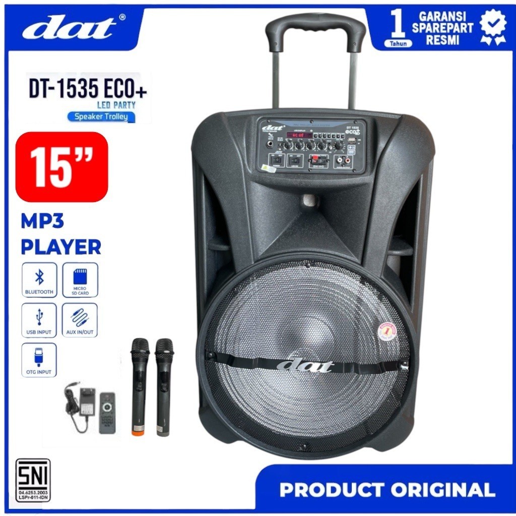 DAT DT-1535 Speaker Bluetooth bass Speaker Trolley 15” Full Speaker system