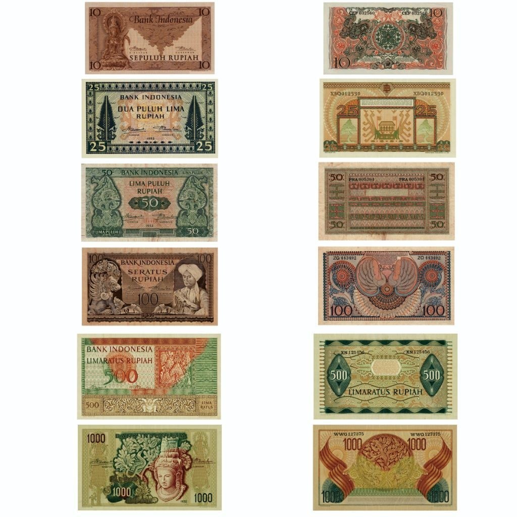 set lengkap uang seri budaya 1952 repro