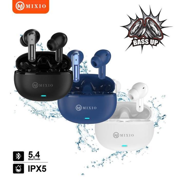 Bilobali99  - MIXIO X8 TWS SUPER BASS WIRELESS BLUETOOTH EARPHONE TWS MINI EARBUDS 5.4
