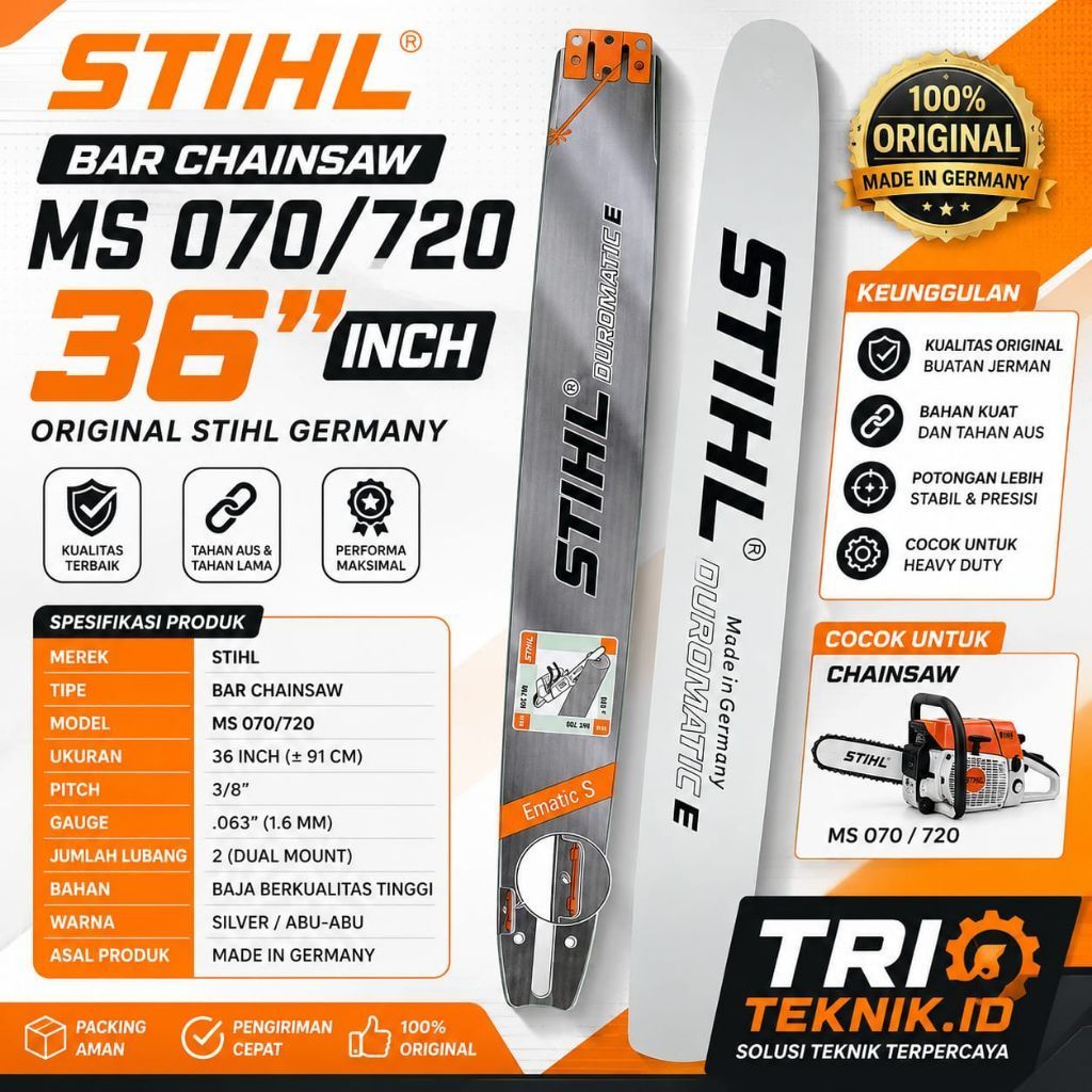 bar chainsaw besar 070 36inch 52t 90cm guide bar  ms070 laser