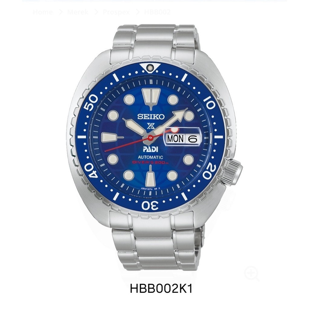 Jam Tangan Seiko Prospex HBB002K1 Diver’s Watch PADI 60th Anniversary King Turtle Striking Blue Stai