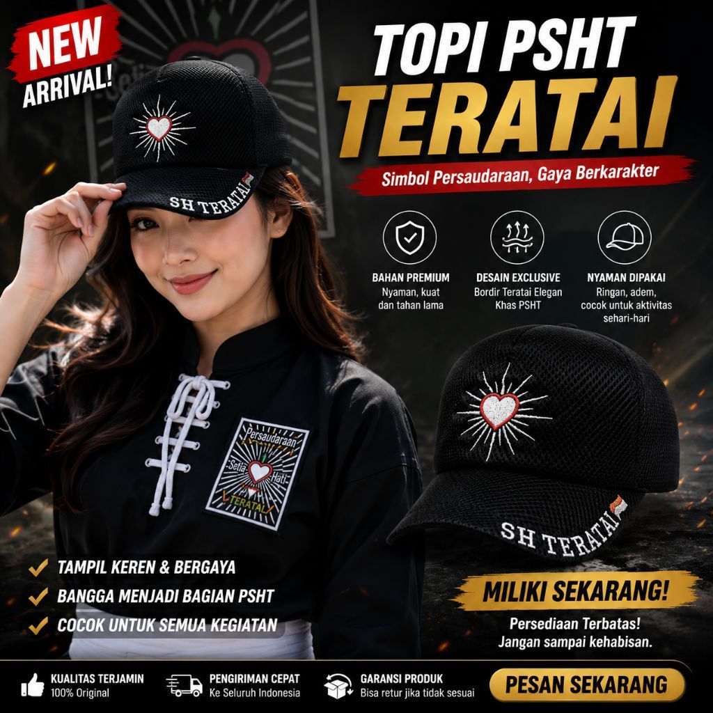 Topi SH teratai /topi Persaudaraan teratai /topi PSHT Teratai