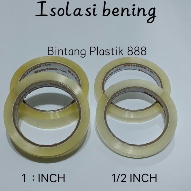 Isolasi Bening uk ½ inchi x72 yrd / 1inchi 72 yrd