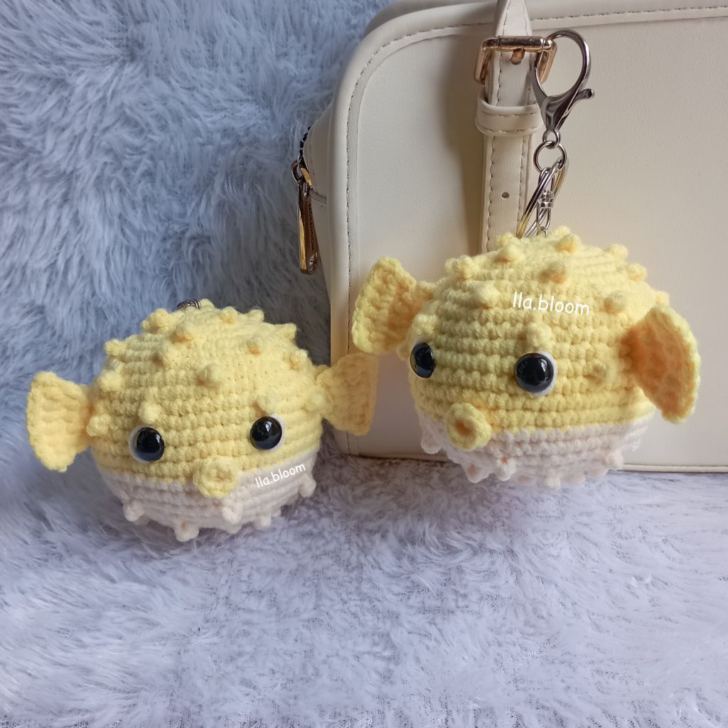 amigurumi puffer fish/gantungan kunci puffer fish