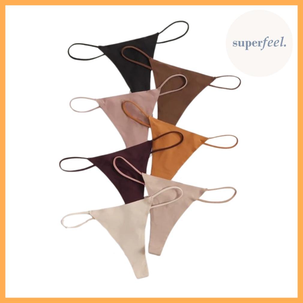 official sfl cd thong sexy seamless wanita kolor seksi perempuan bahan lembut tali samping celana da