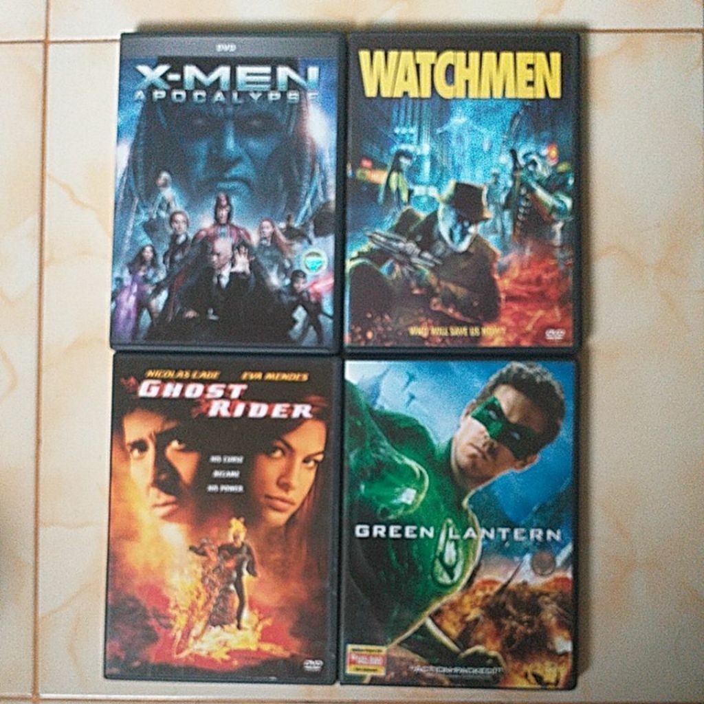 Dvd original Superhero Bundle 4 Dvd Sepaket Green Lantern, Watchmen, X-Men, Ghost Rider