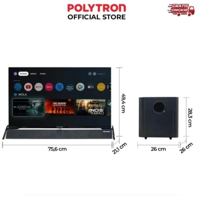 Led Tv Polytron 32 Inch Smart Tv Android Google Tv Soundbar Digital Tv 32 Inch