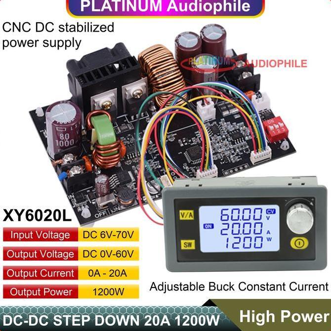 Dc-Dc Step Down 1200W 20A Digital Adjustable Boost Converter High Power Stepdown Modul Xy6020L