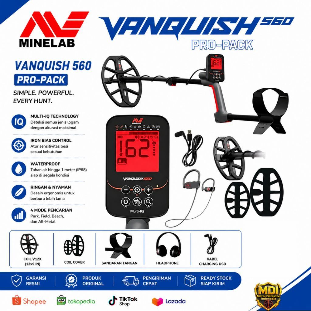 Vanquish 560 Pro-Pack Pendeteksi logam MInelab