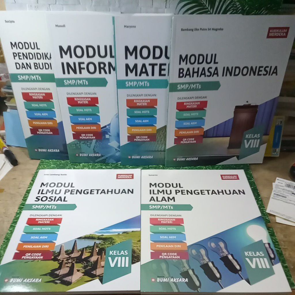 BUKU MODUL SMP / MTS KELAS VIII / 8 PENERBIT BUMI AKSARA KURIKULUM MERDEKA KONDISI BARU IPS,IPA,MATE