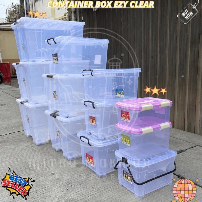Storage- Ezy Storage Box Container Box Ezy Transparan Ezy 10 15 18 30 35 45