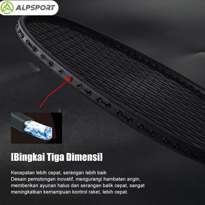 Pluimbal- Alp Rr Raket Bton , Karbon Penuh, T500, 4U G5, Poros Bulat Penuh, Rebound Cepat, Keseimban