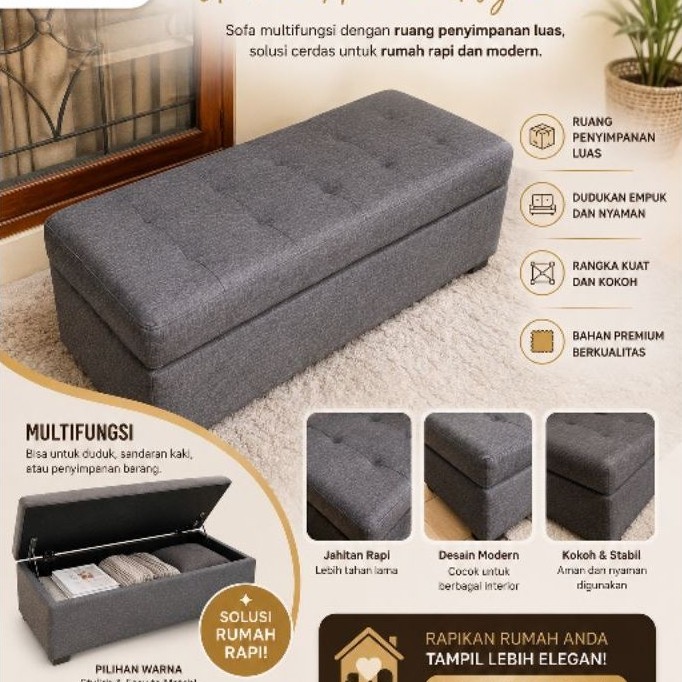 Sofa bench storage P 120cm L 55cm/sofa bench/sofa box/sofa box serbaguna/sofa box multifungsi