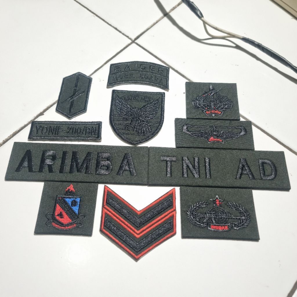 Atribut PDL TNI AD Bordir | Papan Nama TNI AD | Pangkat | Brevet | Satuan | Custom Nama