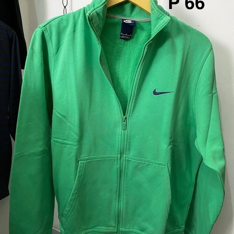 (66x58cm tanpa ditarik) CN crewneck sweater sweatshirt full zipper Nike track green swoosh logo bord