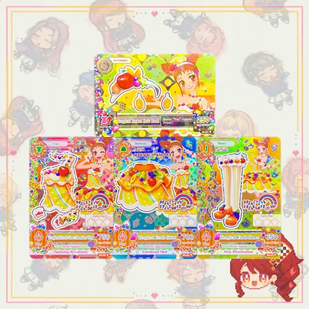 Aikatsu ID Ver Premium Happy Rainbow Tropical Fruit Basket Card Set Otome Arisugawa