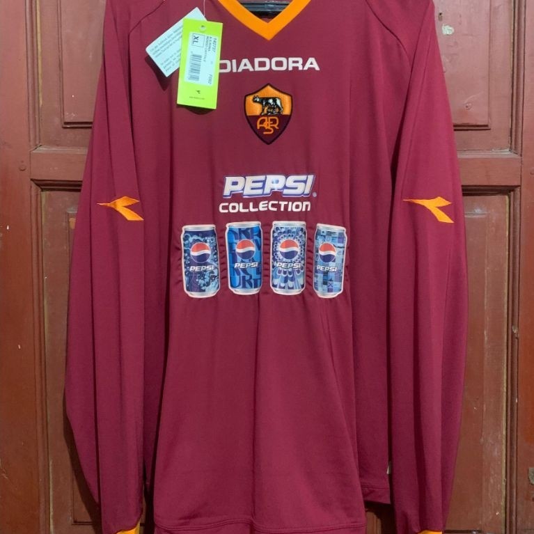 Jersey Original Diadora As Roma 2006 Home Kit Long Sleeve BNWT