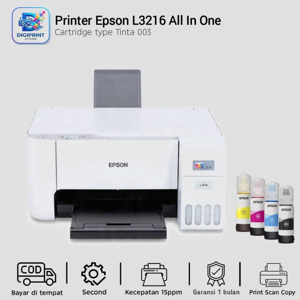 Printer Epson L3216 Print Scan Copy bekas siap pakai