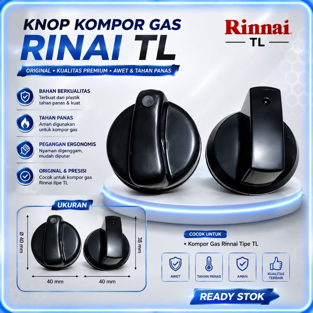 KNOP KOMPOR RINNAI API SERIBU / KNOP KOMPOR RINNAI TL 289  BUAT  KOMPOR BUTTER FLY NIS MIYAKO