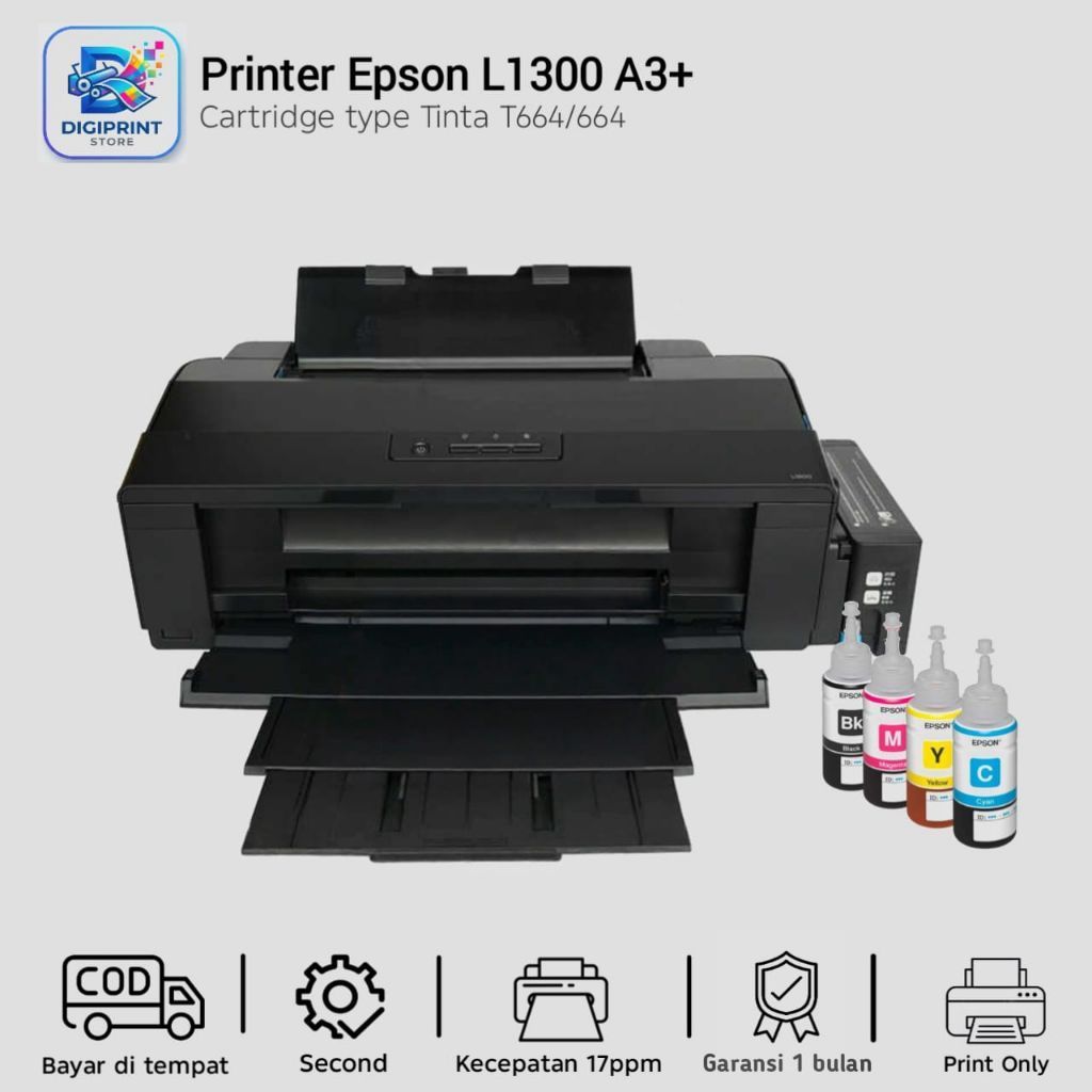 Printer Epson L1300 Warna Print A3+ bekas siap pakai
