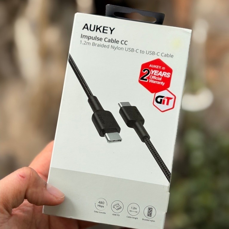 Aukey Charging Cable Type C 60W Fast Charger Mantap