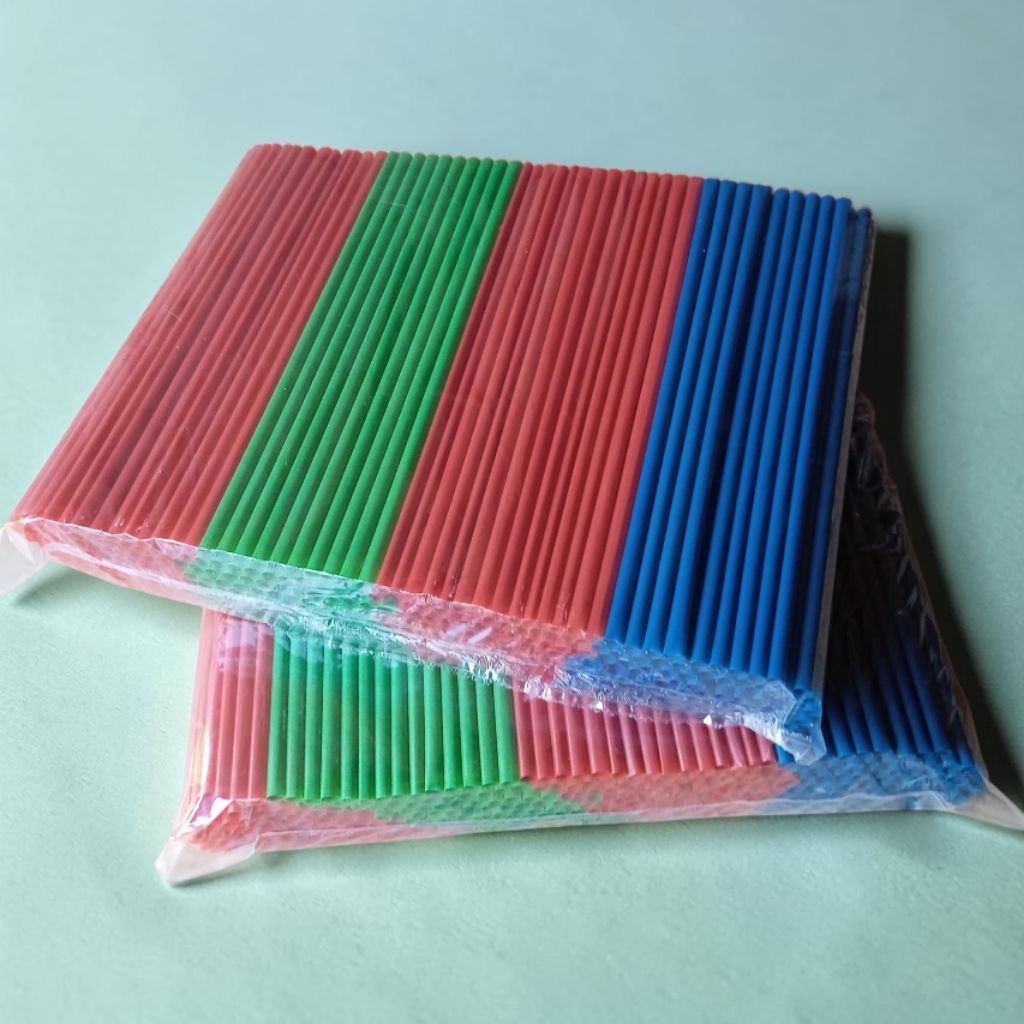 (200grm)TERMURAH SEDOTAN PLASTIK/SEDOTAN PLASTIK ES TEH WARNA WARNI