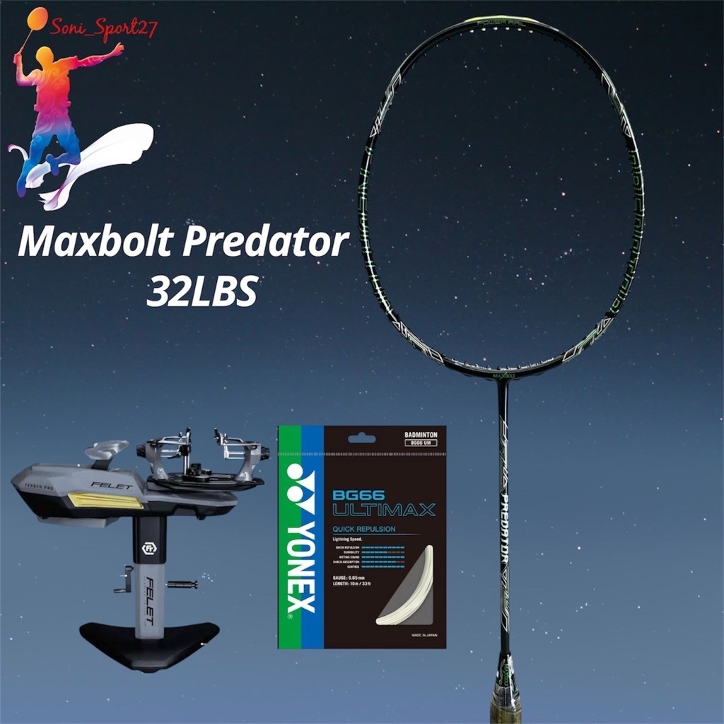 RAKET BADMINTON MAXBOLT PREDATOR 32LBS