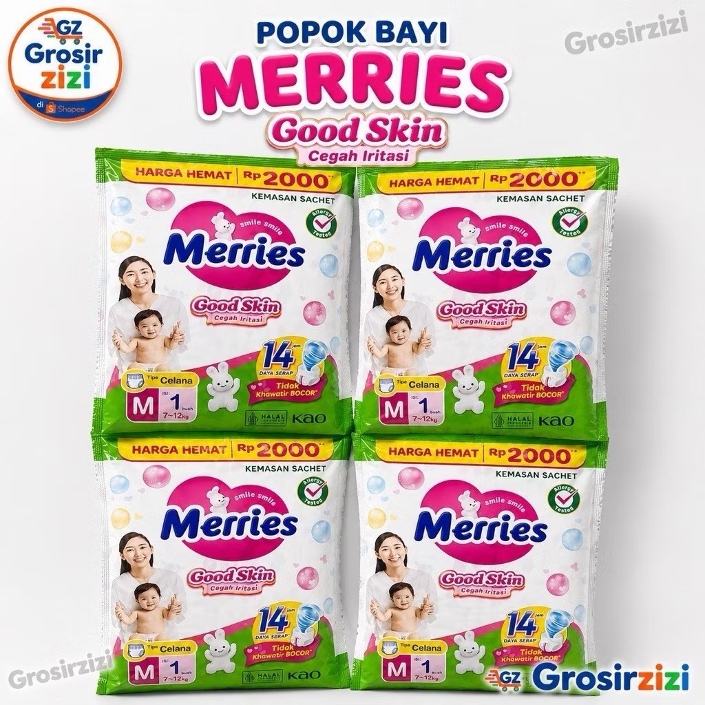 ZZ Live extra-Popok Celana Merries Pants Good Skin - Lembut, Menyerap Cepat, Sirkulasi Udara Baik