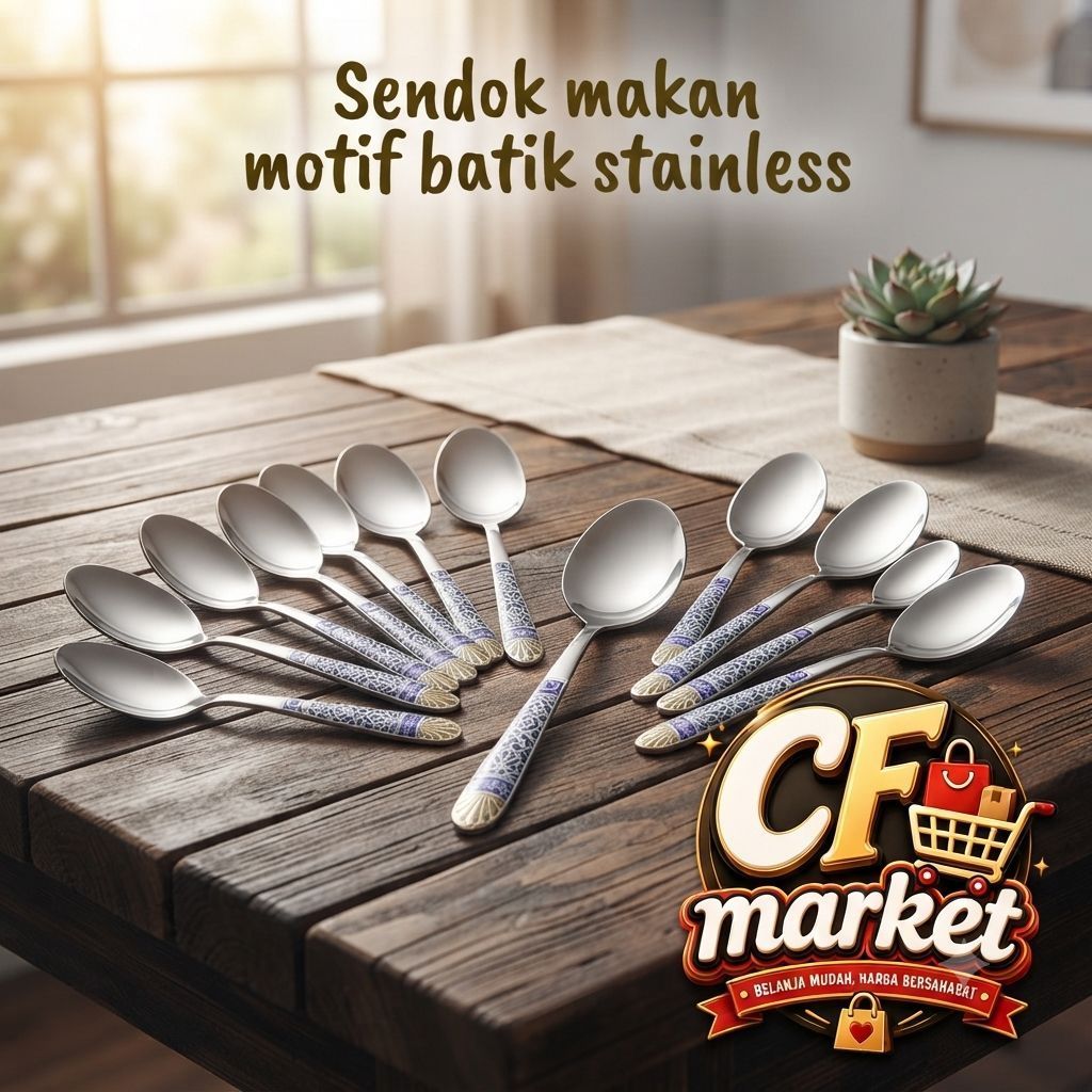 12pcs sendok makan batik / 1 lusin sendok batik