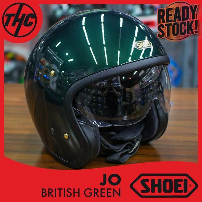 SHOEI JO BRITISH GREEN HELM HALF FACE CLASSIC
