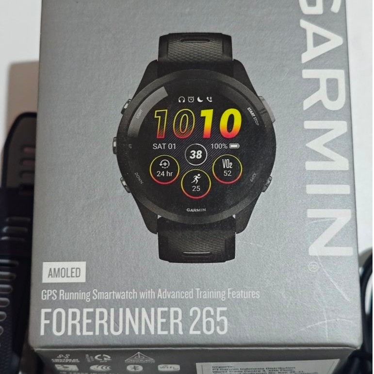 GARMIN FORERUNNER 265 AMOLED - SECOND RASA 98% BARU