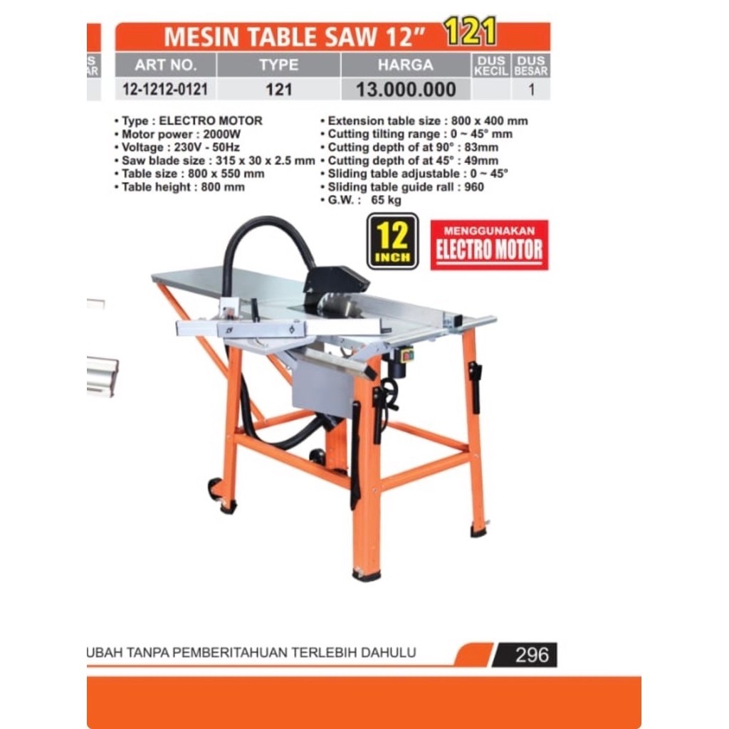 Table Saw 12" ALDO