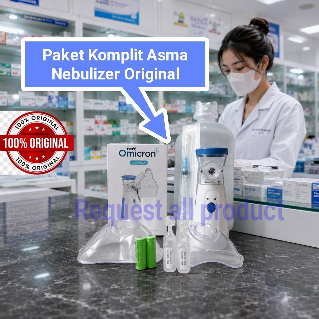 Nebulizer Portable dengan Paket Nacl 500ml untuk Terapi Pernapasan