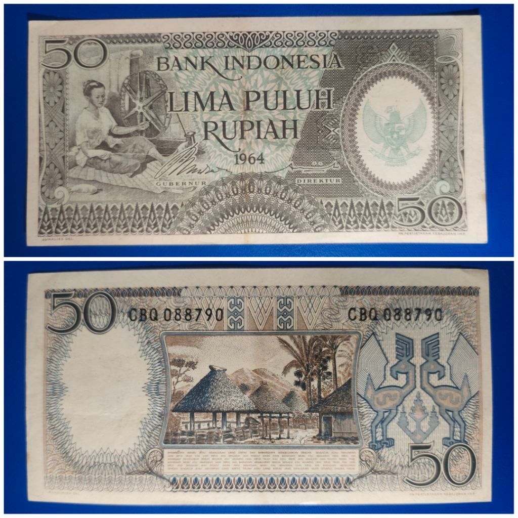 uang Kuno Indonesia 50 rupiah seri pekerja 1964