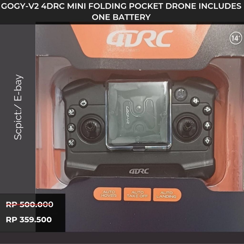Promo Gogy-V2 4DRC Mini Folding Pocket Drone Includes One Battery