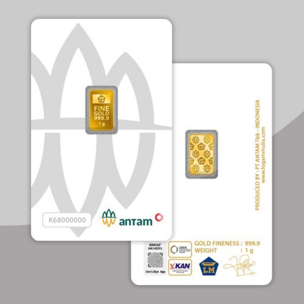 Logam Mulia Emas Antam 1,2,3,4 Gram Kadar 999,9% - Press Certieye