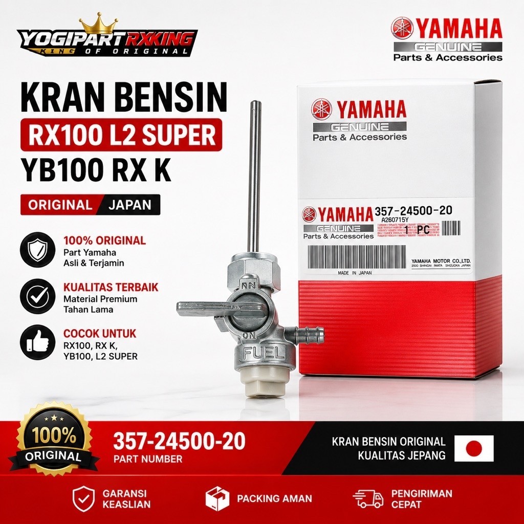 KRAN BENNSIN RX100 L2 SUPER YB100 RXK RX125 ORIGINAL YAMAHA JAPAN 357-24500-20