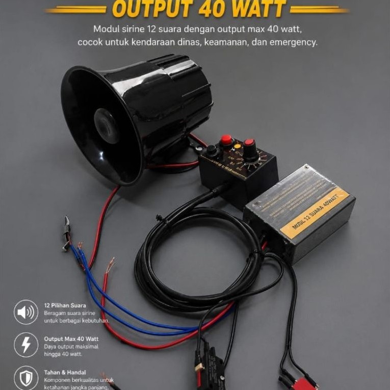 modul toa 12 suara double tone sirine patwal plus toa mini 30 watt motor dan mobil.