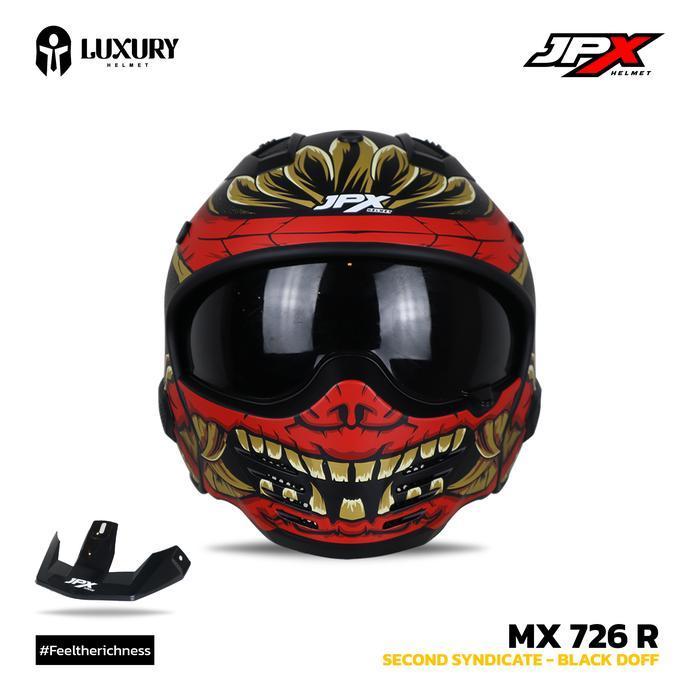 Helm Jpx Full Face Mx-726R-R06 Second Syndicate - Halfface - Fullface Original Dan Terpercaya