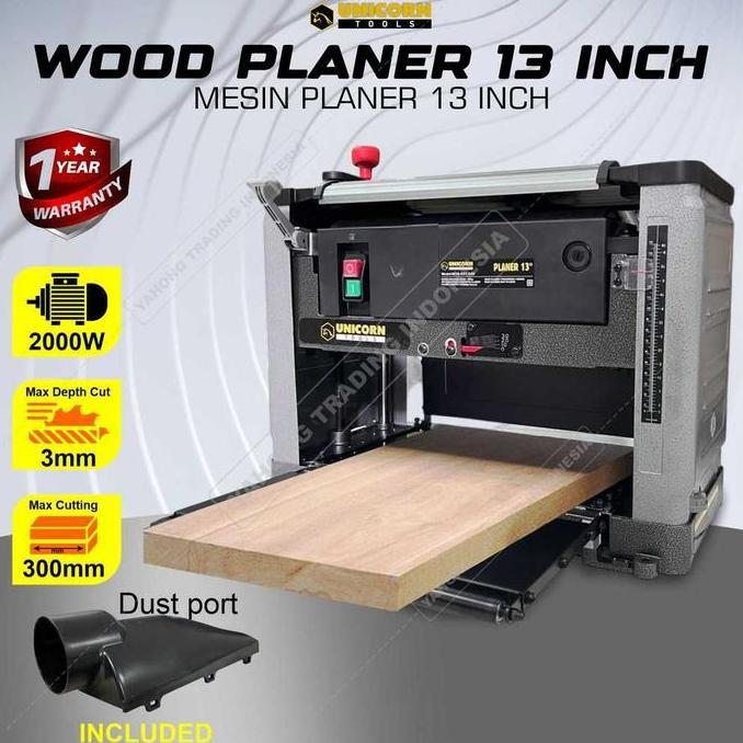 JARAGGE Planer Thicknesser Planer Mesin Ketam Serut Duduk UNICORN TOOLS