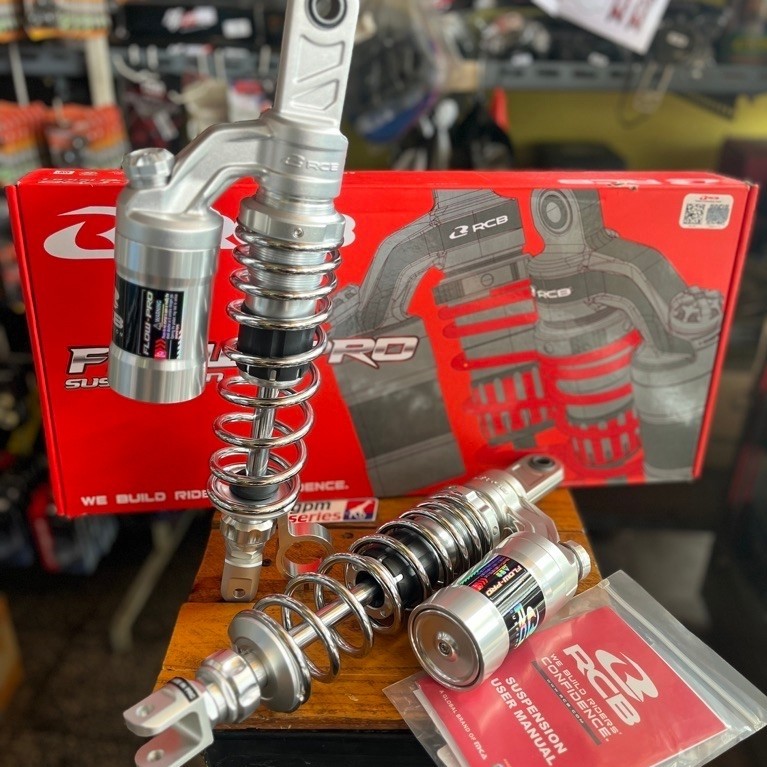 SHOCK TABUNG RCB 365mm PCX 160 ADV FLOW PRO FLOW S RACING BOY ORIGINAL DOUBLE KLIK ORIGINAL TITANIUM
