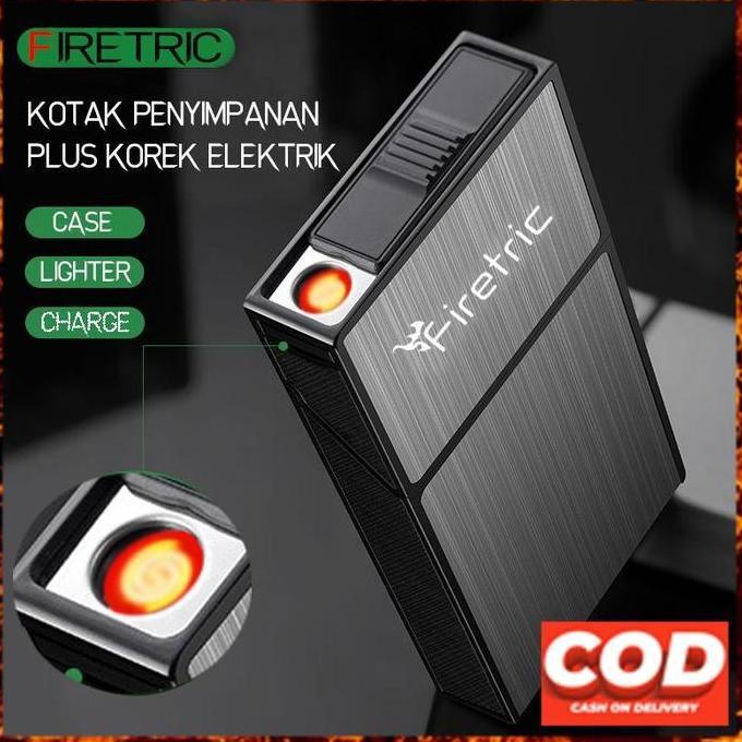 Firetric Korek Pemantik Elektrik Plus Charger Isi Ulang Dan Case Unik Keren - Hemat Energi Dan Mudah