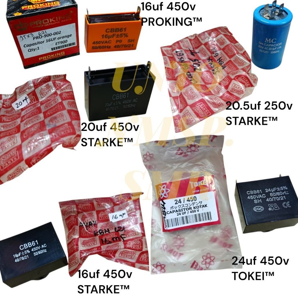 Kapasitor Genset CBB61 Kotak Tabung 16uf 20uf 20.5uf 24uf 250V 450V Capacitor Pompa Air Motor